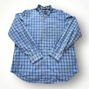 RALPH LAUREN Men’s XXL Plaid Long Sleeve  Shirt Multicolor 100% Cotton